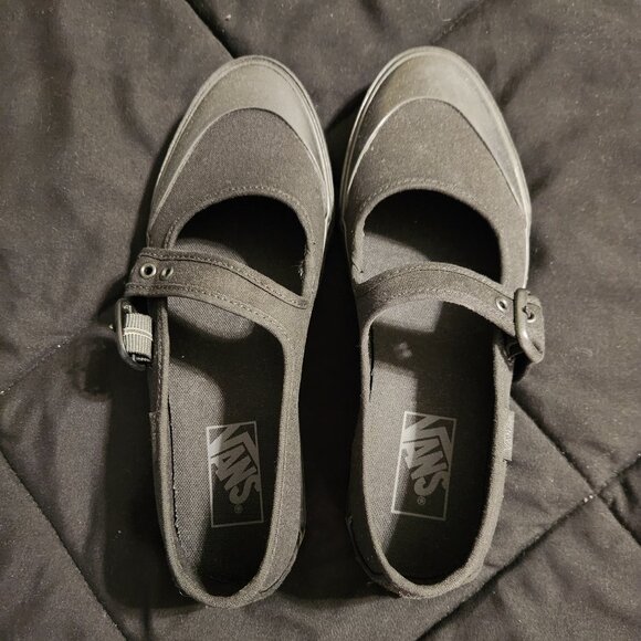 Vans Mary Janes Canvas Black/Black Women Size 8 - Picture 1 of 1